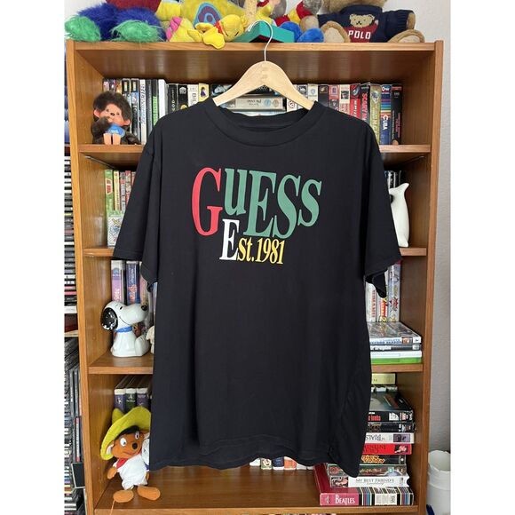 Guess Men's Black T-shirt - Picture 1 of 4